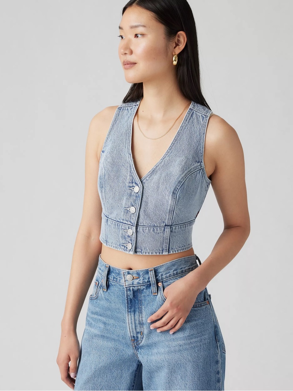 Leviโs Mona Denim Corset Top Vest
